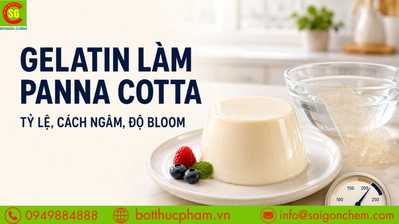 Gelatin Làm Panna Cotta: Tỷ Lệ Chuẩn, Cách Ngâm Và Độ Bloom Phù Hợp